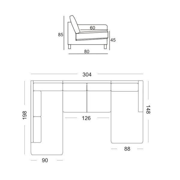 Hoeksalon Diano micro vezel