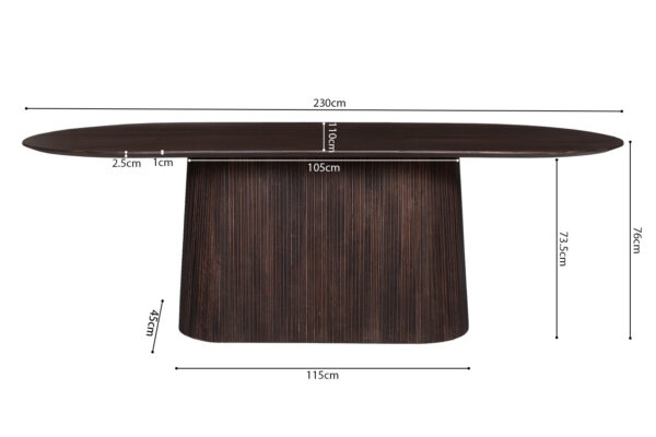 Tafel Miguel donkerbruin